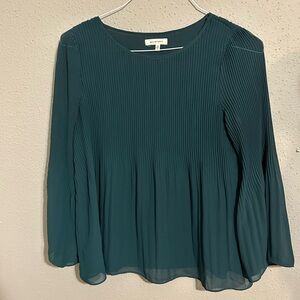 Max Studio Teal Pleated Blouse. Size medium.